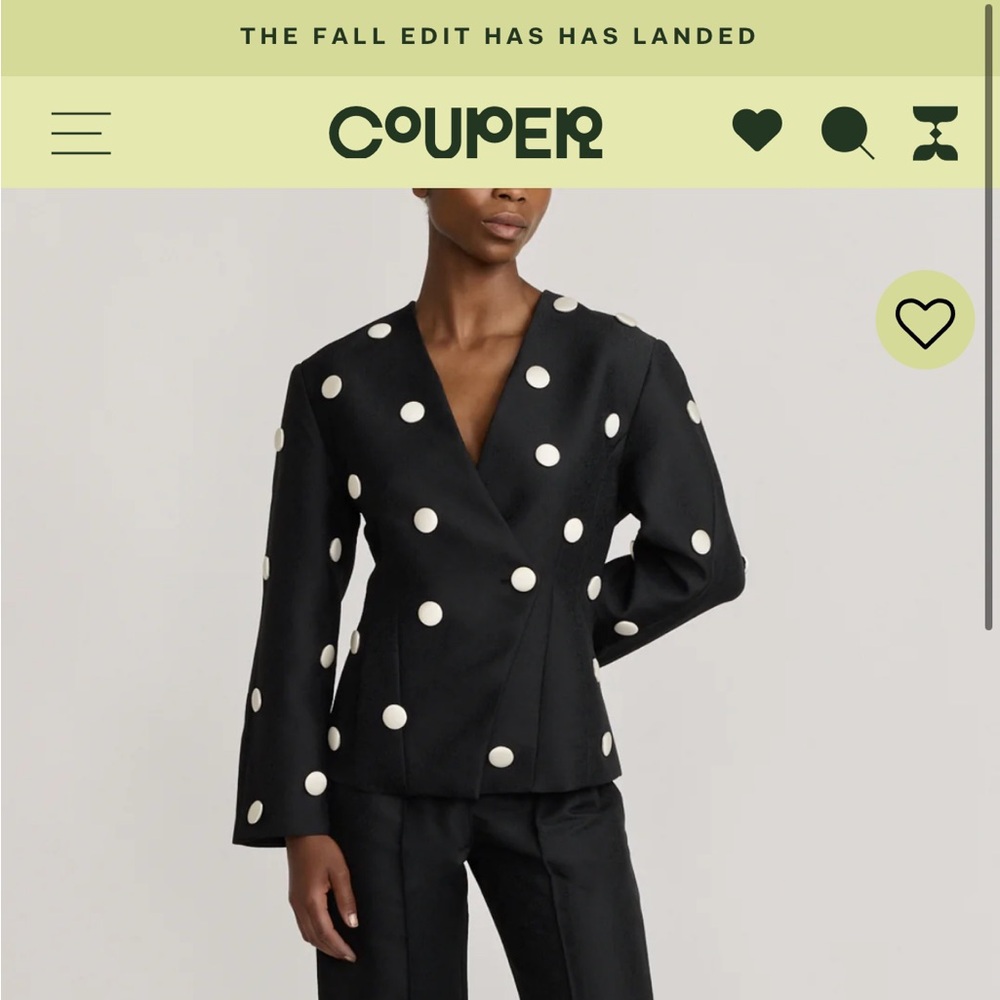 DESTREE Aloise balck & white polka dot button Blazer | size XS